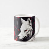Mug Lune Crimson Loup blanc rouge (Devant droit)