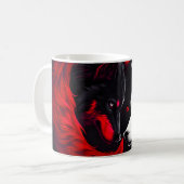 Mug Lune Crimson Loup blanc rouge (Devant gauche)