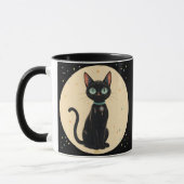 Mug Lune de chat noir atomique futuriste (Gauche)
