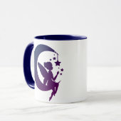 Mug Lune De Croissant Violet Et Étoiles Fée (Devant gauche)