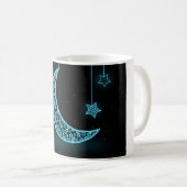 Mug Lune et étoiles bleues et noires du croissant (Devant droit)