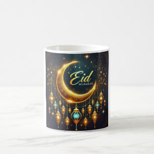 Mug Lune et lanternes du croissant de l'Aïd Moubarak