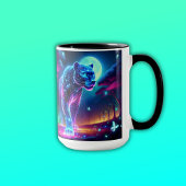 Mug Lune et panthère Holographique néon coloré |