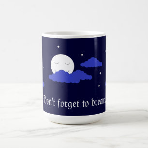 Mug Lune étoilée avec nuages : Bleu foncé