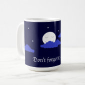 Mug Lune étoilée avec nuages : Bleu foncé (Devant gauche)