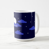 Mug Lune étoilée avec nuages : Bleu foncé (Devant droit)