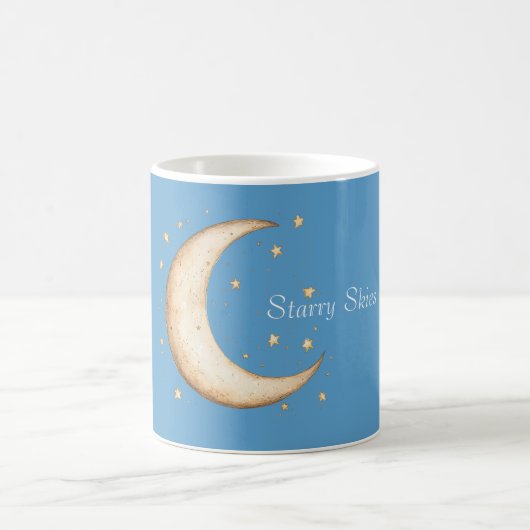 Mug Lune Étoiles Cieux Or Aqua (Centre)