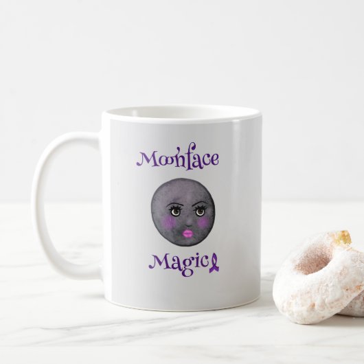 Mug Lune face ruban violet lupus (Avec donut)