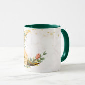 Mug Lune florale, Graphique beige et jaune (Devant droit)