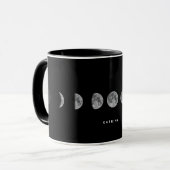 Mug Lune lunaire Phases Céleste Nom Customisé (Devant gauche)