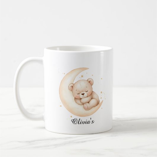 Mug Lune Ours Endormi Personnalisé (Gauche)