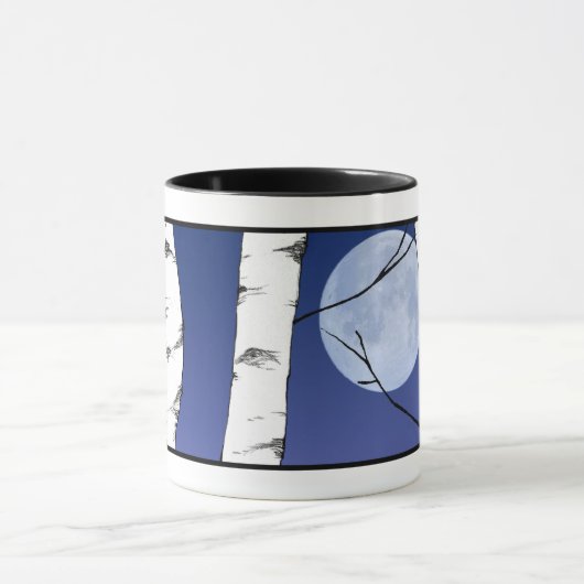Mug Lune paisible à travers la boue d'oiseaux (Centre)