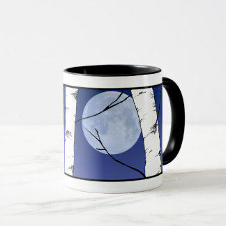 Mug Lune paisible à travers la boue d'oiseaux