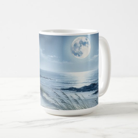 Mug Lune sur mer calme (Devant droit)