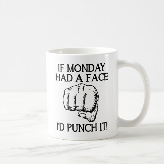 Mug Lunette drôle de Lundi frapper (Droite)