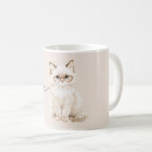 Mug Lunettes de chat blanc crème (Devant droit)
