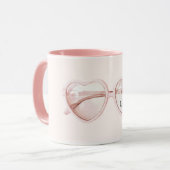 Mug Lunettes de cœur rose Amour (Devant gauche)