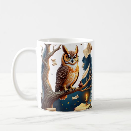 Mug Lunettes de hibou Dark Academia Pot de stylo encre (Gauche)