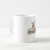 Mug Lunettes de lapin de lecture mignonnes Livres Lect (Devant gauche)