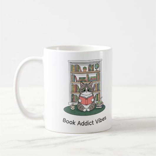 Mug Lunettes de lecture pour chat mignon Café Étagère (Gauche)