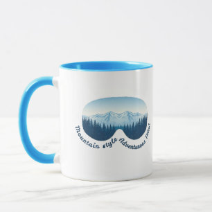 Mug Lunettes de ski aventureuses Montagne réfléchissan