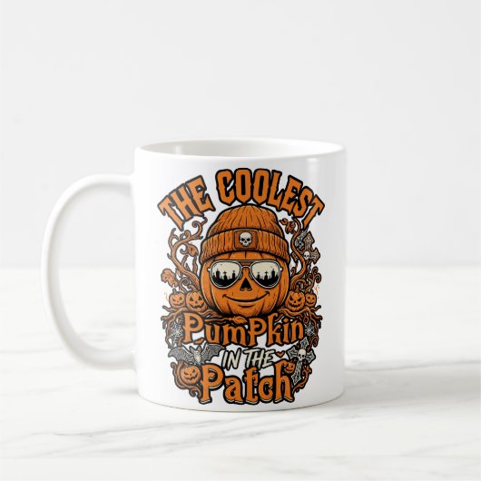 Mug Lunettes de soleil Coolest Pumpkin Patch Halloween (Gauche)