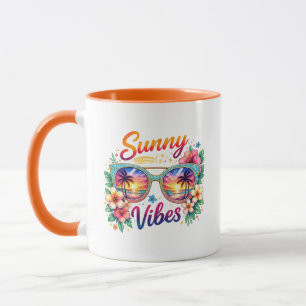 Mug Lunettes de soleil Coucher de soleil tropical Vibe