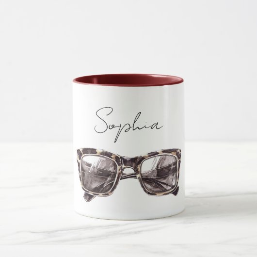 Mug Lunettes de soleil crème marron (Centre)