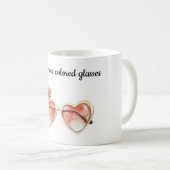 Mug Lunettes de soleil de couleur rose (Devant droit)