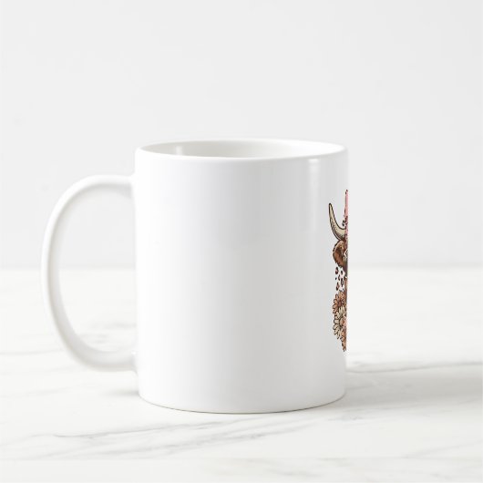Mug Lunettes de soleil de vache des Highlands mignonne (Gauche)