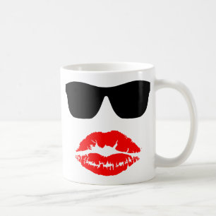 Mug Lunettes de soleil et baiser au rouge à lèvres