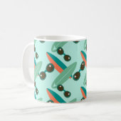 Mug Lunettes de soleil et planches de surf rétros (Devant gauche)