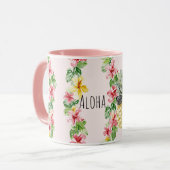 Mug Lunettes de soleil Fleurs d'ananas tropical (Devant gauche)