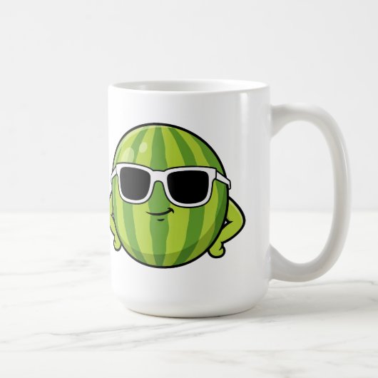 Mug Lunettes de soleil pastèque cool graphisme de dess (Droite)