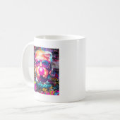 Mug Lunettes de soleil rose gomme à bulle avec Graffit (Devant gauche)