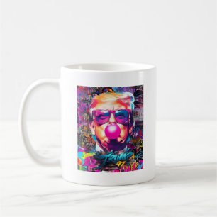 Mug Lunettes de soleil rose gomme à bulle avec Graffit