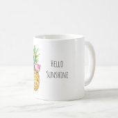 Mug Lunettes de soleil roses tropicales à l'ananas Bon (Devant droit)