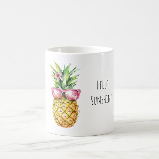 Mug Lunettes de soleil roses tropicales à l'ananas Bon (Centre)