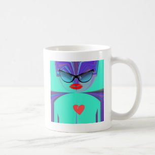 Mug Lunettes de soleil vibrantes Diva Aura Rouge cœur