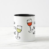 Mug Lunettes de vin de dessin Je vais les deux façons  (Centre)