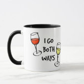 Mug Lunettes de vin de dessin Je vais les deux façons  (Gauche)