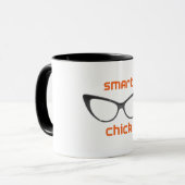Mug Lunettes intelligentes de geek de poussin (Devant gauche)