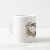 Mug Lunettes Journal Floral (Devant gauche)