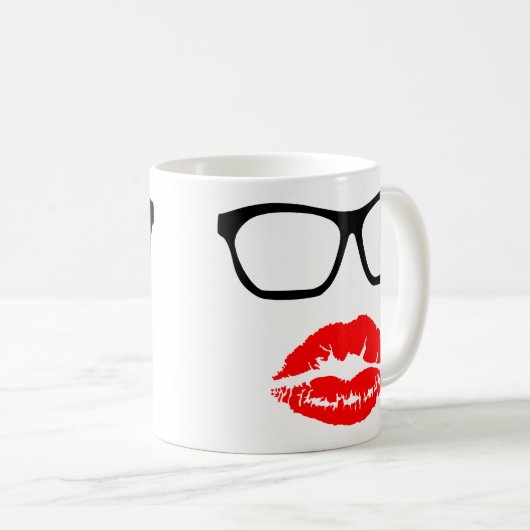 Mug Lunettes nerd et baiser en bâton (Devant droit)