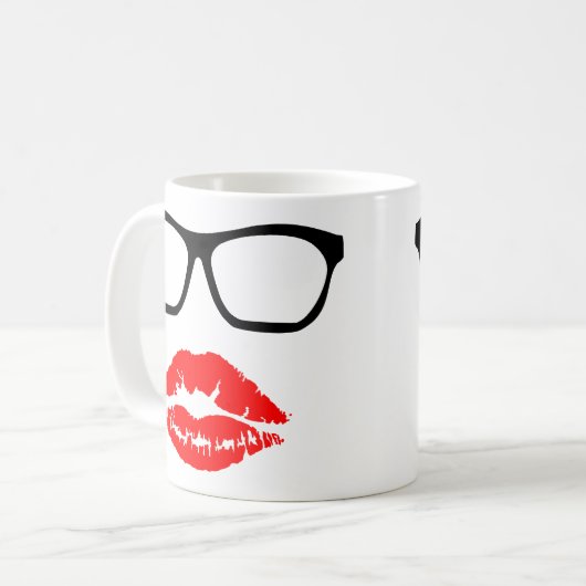 Mug Lunettes nerd et baiser en bâton (Devant gauche)