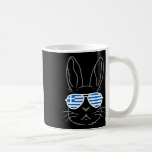 Mug Lunettes Oreilles de Lapin Drôles Drapeau Grèce Pâ