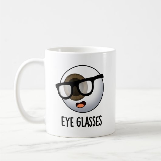 Mug Lunettes Puns drôles de globe oculaire (Gauche)
