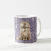 Mug Lunettes Purple Sparkle Brown Cool Cat   (Devant droit)