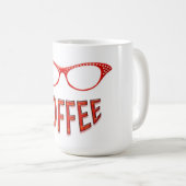 Mug Lunettes rouges Café souriant (Devant droit)