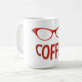 Mug Lunettes rouges Café souriant (Devant gauche)